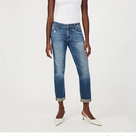 DL1961 Riley Boyfriend Jeans with Relaxed Fit - Picture 1 of 15